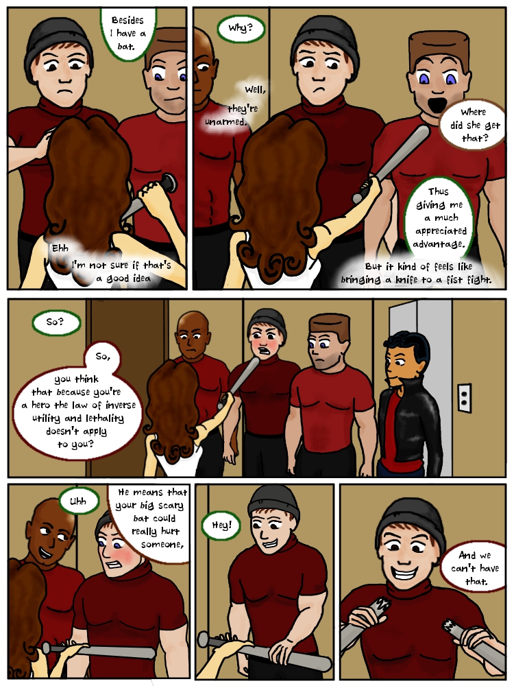 Page 131: Red shirts up to bat